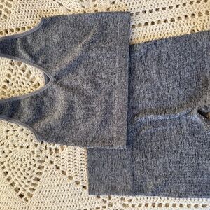 Gray Sports Bra and Biker Shorts Set